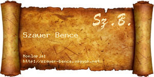 Szauer Bence névjegykártya